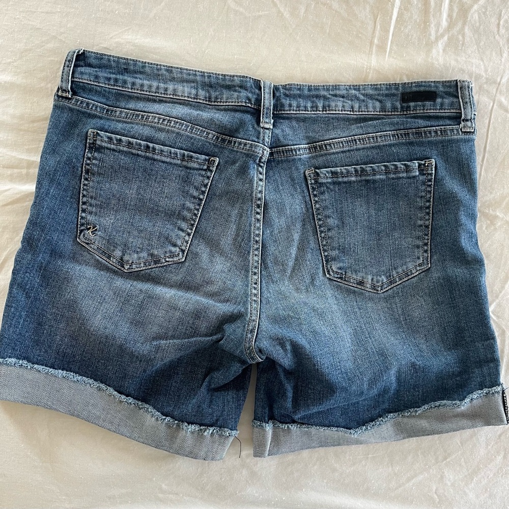 Kut from the Kloth Distressed Blue Jean Shorts - Picture 2 of 3